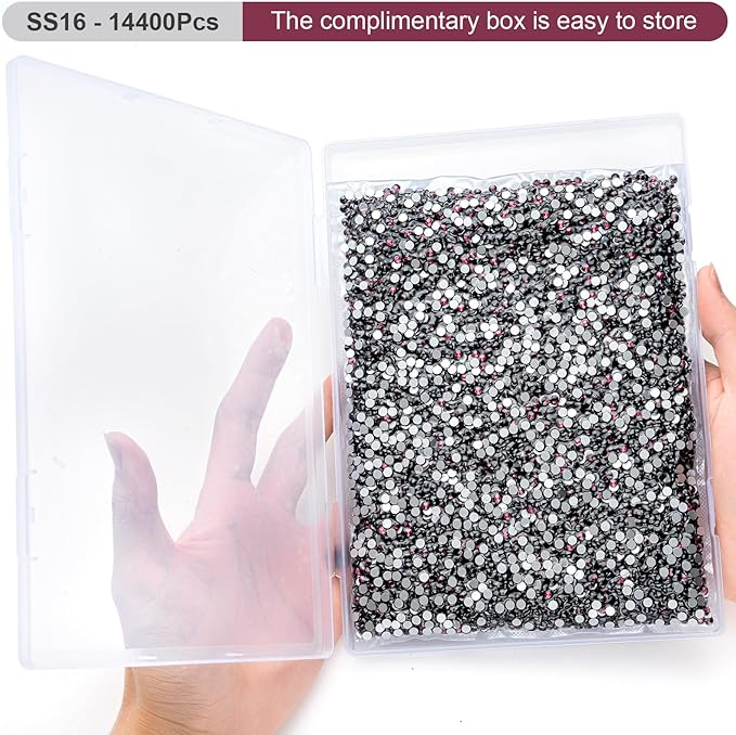 Flatback Rhinestones Bulk, 14400PCS Purple Rhinestones for Clothes DIY Decoration Crafts, Purple, SS16, 3.8-4.0mm
