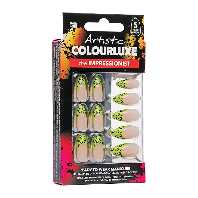 Artistic Colourluxe Press-On Tips - Kit Colourluxe Press-On Tips - Kits Nails - 30 Nails (Spotty Hottie, Kit)