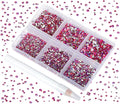 Bymitel 7200 Pieces 6 Mixed Sizes Glue Fix on Glass Rhinestones Round Crystal Gems Flatback for DIY Jewelry Making with one Picking Pen(6-Sizes 7200PCS, Siam AB)