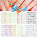 12 Sheets Letters Nail Stickers English Alphabet Nail Decals 3D Self-Adhesive Glitter Metallic Gold Silver Color Nail Sticker Black Alphabet Nail Art Supplies for Women Girls Nail Decoration 807-21