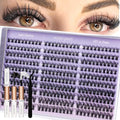 Ocean Pearl Lash Clusters 300pcs 10-18mm Cluster Eyelash Extensions Natural Eyelash Clusters Thin Band Individual Lashes Soft Eyelashes False Eyelashes DIY Lash Extensions Kit with bond and seal-M36