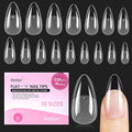 Beetles Gel Nail Tips Flat-X - Almond Medium, 320pcs 16 Sizes, Pre-Etched Half Matte Full Cover Soft Acrylic Press on False Nail Extension Tips Easy DIY Salon for Flat & Natural Nail Beds