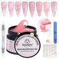 Beetles 3D Gel Nail Art-Ballet Whisper Pink Solid Builder Nail Gel Non-Sticky Sculpting with Dual-Ended Sculpture Pen & Stiletto Dual From, Beginner Friendly DIY at Home,UV LED Lamp Needed