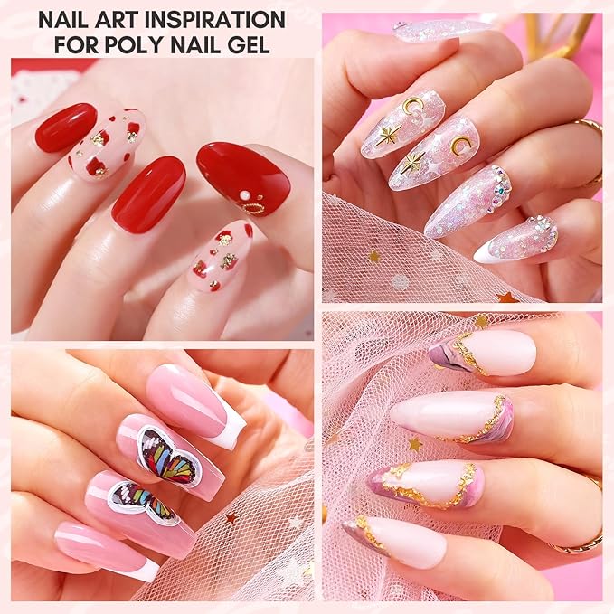 Makartt Hema-Free Poly Nail Gel 50ML Professional Gel Builder for Nails, Light Nude Pink, Nail Extension Color Gels Multifunctional Long-Lasting Easy to Use DIY Home Salon-Peach