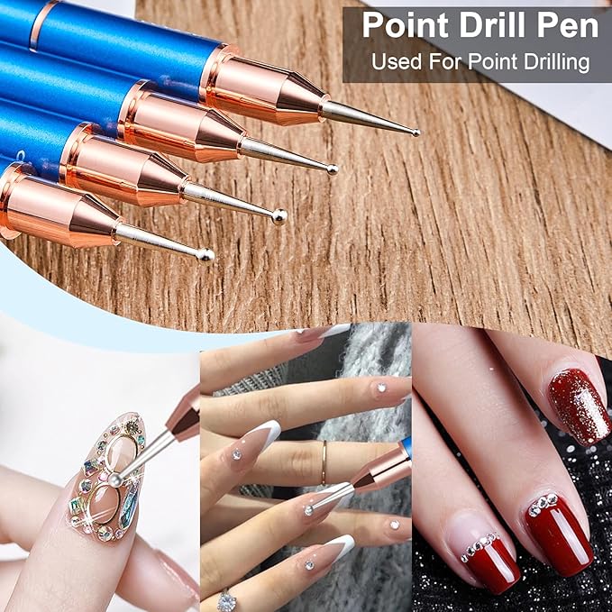 Nail Art Brush Set, 9PCS Double-Ended Acrylic Liner Brush Dotting Pen for Gel Polish, Nail Design Tools for Professional Manicure DIY Home Salon