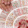 30 Sheets Valentine's Day Nail Art Stickers 3D Self-Adhesive Red Heart Nail Decals Cute Rose Lip Kiss Nail Supplies DIY Acrylic Nails Decoration Accessories for Women