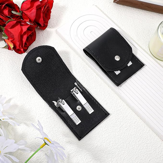 24 Set Travel Manicure Set Nail Kit Women Nail Clipper Kits Manicure Kit for Women Men Stainless Steel Pedicure Sets with Black Travel Case Portable Grooming Kits Gifts for Nails Care Gifts