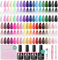 Beetles Gel Nail Polish Set - 36 Colors Year in Shades Gel Polish Kit Pink Yellow Blue Green Nail Gel with Blooming Gel, Base & Top Coat, Nail Tools UV Led Home Salon Manicure Set Gift for Women