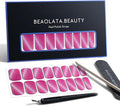 Nail Polish Strips, 32PCS Salon Quality Wraps, Long Lasting Gel Nail Stickers for Women Easy Apply& Remove (Pink Dazzles)