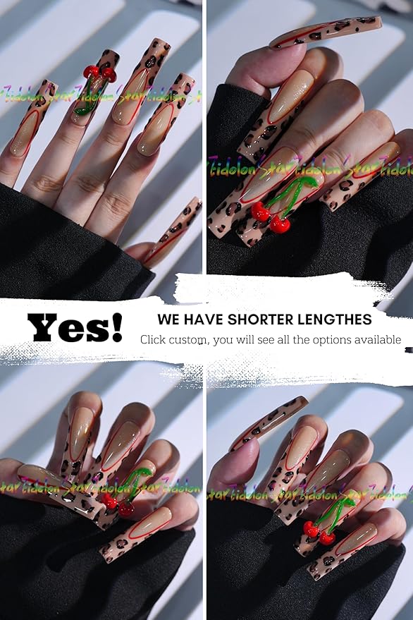 HAND-PAINTED White Press Ons Neon Small Press on Nails Long French Press on Nails Coffin Medium Short Nail art Fake Nail Art Kit with 7g Glue on Nails Handmade Almond Square Nails (Custom, T18)