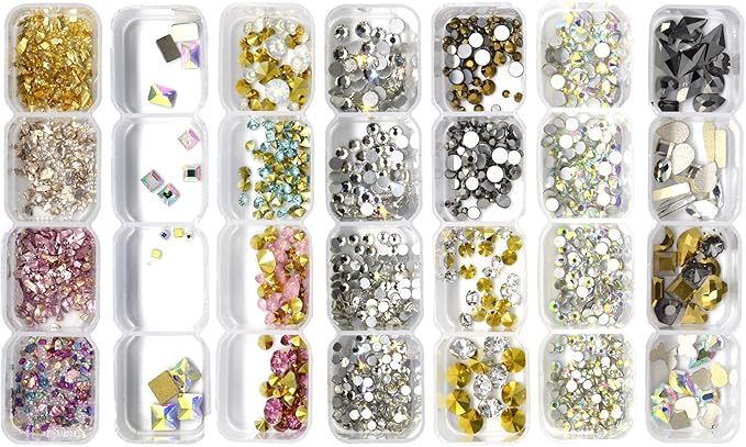 PrettyClaw Nail Art Set 28 Styles Nail Charms (1000+ Pieces) (Set #8)