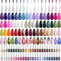 Beetles Gel Liner Nail Polish Set 50 Colors French Tip Nail Art Polish Glitter Brown Purple Blue Gel Nails White Pink Swirl Nails Painted Cat Eye Build in Thin Brush Gift for Women