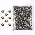 SS3-SS20 Crystal Glass Rhinestone Round Shape Flatbase Strass for DIY Nail Art Decorations Craft Making 14400PCS/Bag (SS8：2.3-2.4mm, Olive Green)