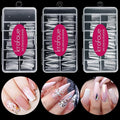 krofaue 3 Styles False Nail Tips Kit,340PCS Clear Coffin French Stiletto Nail Tips Half Cover Acrylic Artificial Press on Nails for Nail Extension Soft Gel Tips Art DIY