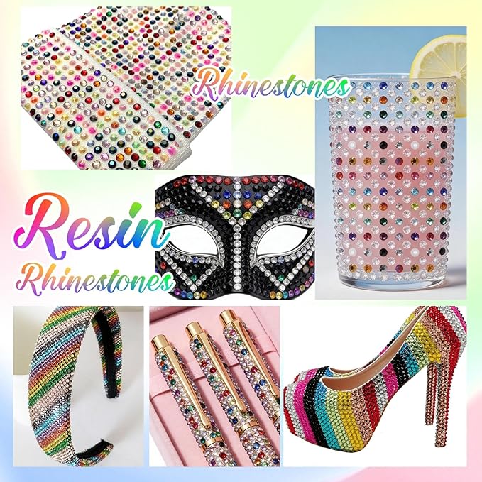 32000Pcs Color Rhinestones Bedazzling Kit, 3mm Flatback Pink Purple Blue White Colored Gems for Crafting, Bedazzling Kit for Crafts Clothing Shoes Bottle Diamond Nail Art Face DIY