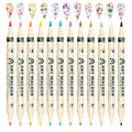 Nail Art Pens Set, Dual-head 12 Colors Nail Polish Pens Nail Art Drawing Markers Pen Quick Dry Waterproof Nail Art Painting Pens Kit for Home DIY Nail Art Design