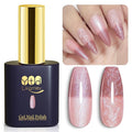 YTD Likomey Pearl Thread Color Changing Gel Nail Polish,15ml Nude Pink To Rose Pink Shell Mermaid Drawing Pearlescent Glitter Mood Temperature Change Colors,Fall Winter Thermal Manicure UV Gel,WB423