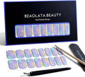 Nail Polish Strips, 32PCS Salon Quality Wraps, Long Lasting Gel Nail Stickers for Women Easy Apply& Remove (Fairies's Blue Glitter)