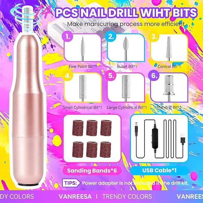 VANREESA 115Pcs Gel Nail Polish Kit with U V Light Nail Drill Almond Nail Tips -40 All Seasons Colors Gel Polish Set with 5Pcs Base Top Coat Gel Nail Kit for Beginners with Everything Gifts for Women