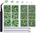 8000pcs Hotfix Rhinestones Flatback,Rhinestones for Crafts Clothes Mixed 6 Sizes, Hotfix Crystals with Wax Pencil Kit, SS4-SS30,Peridot