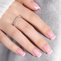 Pink French Tip Press On Nails - Pink Short Almond Fake Nails, French Tip Press On Nails Reusable Stick On Nails in 16 Sizes, 32pcs False Nail Kit for Women & Girls