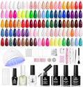 Beetles 85 Pcs Gel Nail Polish Kit with U V Light - 55 Colors Nails Kit Jelly Pink Red Gel Nail Polish Style Manifesto with Base Top Coat DIY Manicure Set Home Salon Gifts for Women Girls Teens