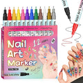 12 Colors Nail Art Pens,Nail Art Markers Polish Pen for 3D Nail Art,Drawing Painting Liner Brush for DIY Nail Art Beauty Adorn Manicure Tools,Long Lasting (1 set)