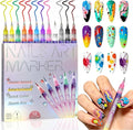 12 Colors Nail Art Pens Set, Quick Dry Nail Art Markers & Nail Polish Pens for Drawing, Painting and Dotting, DIY Manicure Tools for Nail Design, Home Salon Use