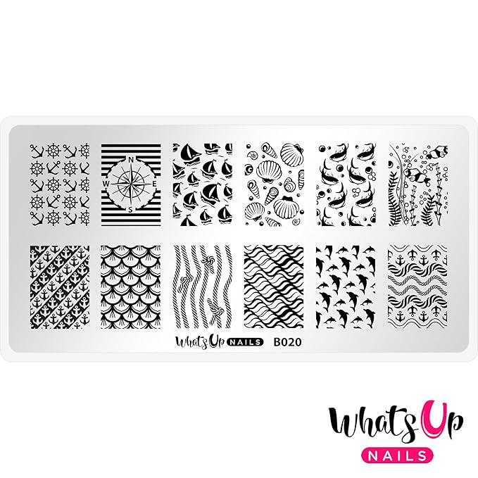 Whats Up Nails - B020 Take Me to the Sea Stamping Plate for Nail Art Design