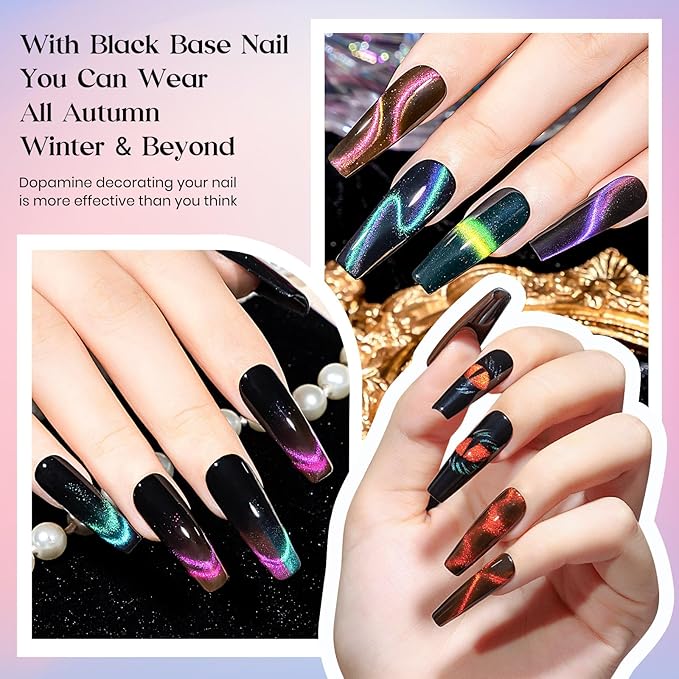 MIZHSE 9D Cat Eye Gel Nail Polish 8 Colors, Neon Collection Magnetic Gel Polish Set with Magnet Stick, Chameleon Color Shifting Cateye Nail Effect Soak Off Nail Art Manicure Home Ladies Gift