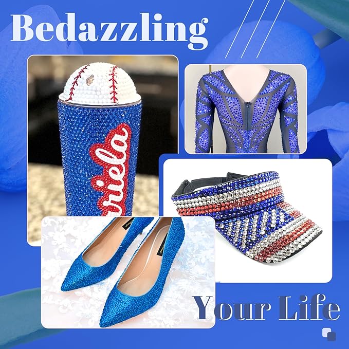 1500PCS 6mm Resin Rhinestones Bulk for Crafting (Royal Blue), Flatback Bedazzling Crystals for Crafts DIY Nail Decoration, Gems Charms for Tumbler Shoes Clothing Fabric with Pickup Pen and Tweezers