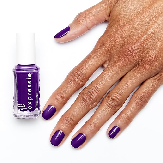 essie expressie Quick Dry Vegan Nail Polish, Vibrant Purple with Blue Undertones, No Time to Pause, 0.33 Ounce
