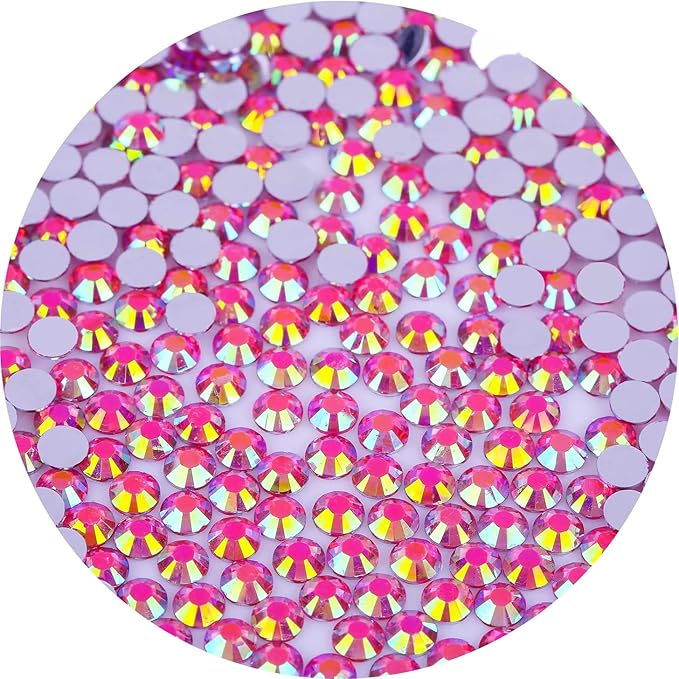 4500 Pcs SS12 3mm Flatback Rhinestones for Nails Art Crafts Glitter Round Gems AB Crystals DIY Clothes Shoes （Light Rose Red AB）