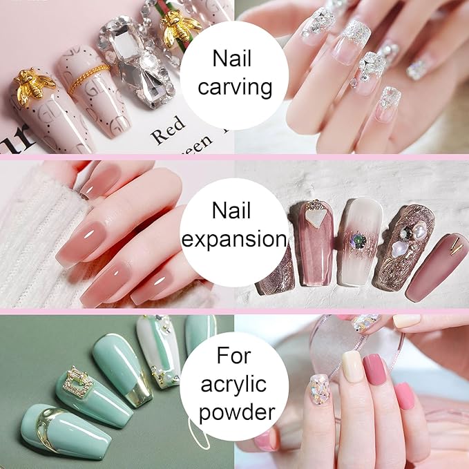Acrylic Nail Brush Size #08, 100% Pure Kolinsky Nail Art Brushes for Acrylic Application, Sturdy Handle Oval Shaped Nail Design Tools for Professional Manicure DIY