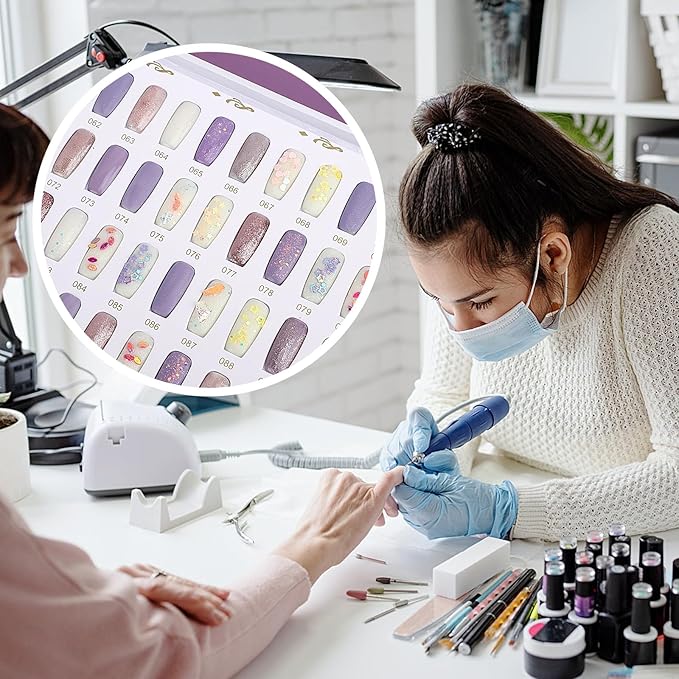 Segbeauty 720pcs Clear False Nail Tips, Flat Square Fake Nail Art Tips for Nail Color Display Book, Professional Practice False Nail Art Tips for Nail Polish Color Swatches Organizing Display Board