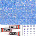 31000Pcs Baby Blue Resin Rhinestones for Bedazzling, 2-6mm Mixed Sizes Flatback Gems Crystal Jewels Diamonds Gemstones Stones with B7000 Glue for Crafting Clothes Nails