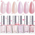 Beetles Pink Nail Polish Set, 6 Colors Glitter Quick Dry Nail Polish Kit Sly Moonlit Fairy Fingernail Polish Gifts for Women Salon DIY Valentines Nails
