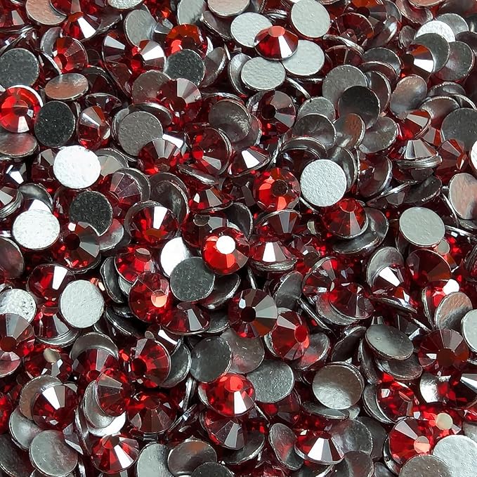 Genie Crystal SS20 Ice Light Siam Flatback Rhinestones 1440pcs, White-Film Coated red Glass Rhinestone, Non-Hotfix for Nails, Tumbler, Crafts, DIY, Clothes, Shoes, Phone Case