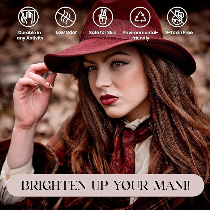 beetles Gel Polish Set Dark Brown Gel Nail Polish 6 Colors Glitter Burgundy Red Gold Black Sparkle Nail Kit Soak Off Led Manicure DIY Home Salon Gifts for Girls Women Academia Aesthetic