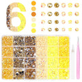 18000 Pcs 3D Yellow Jelly Rhinestones for Crafting, Bedazzled Gems for Nails Art, Flatback Jelly Resin Rhinestones, 3-6 mm Gems for Crafts Nails Eyes Makeup DIY Crafts Supplies