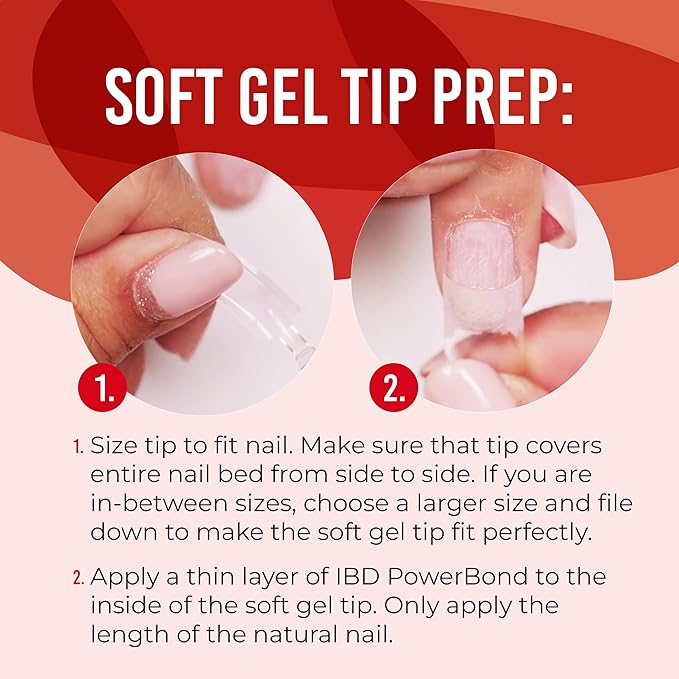 IBD Clear Soft Gel Nail Tips - Medium Coffin Shape, Pre-Etched Fake Nail Extensions for Durable and Easy Application, Acrylic Press On Nails, 504 Tips, 1-Pack