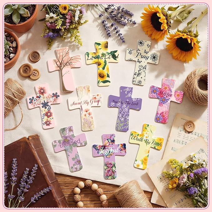50 Pcs Christian Gifts Bulk for Women Religious Scripture Mini Cross Nail Files Emery Board Double-Sided Nails Boards Bible Verse Group Church Religious Party Favors for Employee Coworkers Supplies