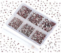 Bymitel 7200 Pieces 6 Mixed Sizes Glue Fix on Glass Rhinestones Round Crystal Gems Flatback for DIY Jewelry Making with one Picking Pen(6-Sizes 7200PCS, Lt. Amethyst)