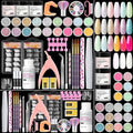 COSCELIA Acrylic Nail Kit with Everything, Professional Acrylic Powder Glitter Decoration Powder Extension Nails Art Kit Rhinestones Manicure