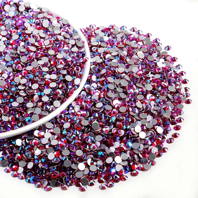 Beadsland Flatback Rhinestones Bulk, 14400pcs Rhinestones for Nails Crafts Clothes DIY Decoration, Light Siam AB, SS10, 2.7-2.9mm