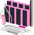 FANDAMEI Nail Buffers and Files, Nail Care Kit, Nail Cuticle Tools Set, Manicure Tools, Finger Nail File, Nail Buffer Block, Cuticle Nippers, Ingrown Toenail Tools