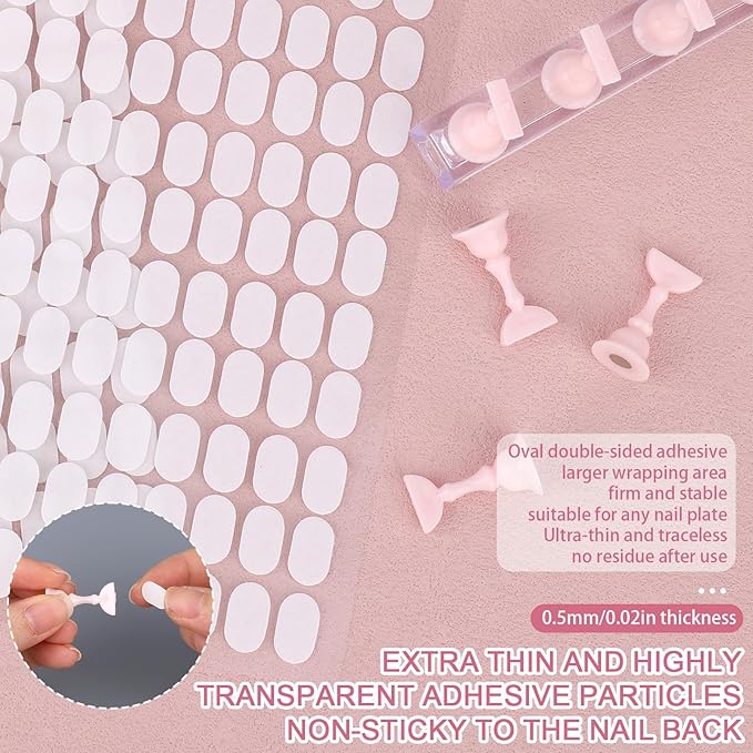 2 Set Nail Holder for Painting Nails, Acrylic Magnetic Base Fake Nail Practice Display Stand for Press on with 100pcs Double-Sided Adhesive Tape Salon Manicure Training Tools Supplies Accessories
