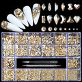 12 Types of 600 Champagne Diamonds + 2500 Flat Rhinestones Mix 20 Styles Flatback DIY Crafts Rhinestone Crystals 3D Ornament‌s Flat Back Stones Set + Tweezers + Drill Pen