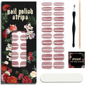 Nail Polish Strips (No UV Lamp Needed) - 22 Pcs Salon Quality Gel Nail Stickers - Long Lasting Wraps (Rococo Rose Pink)