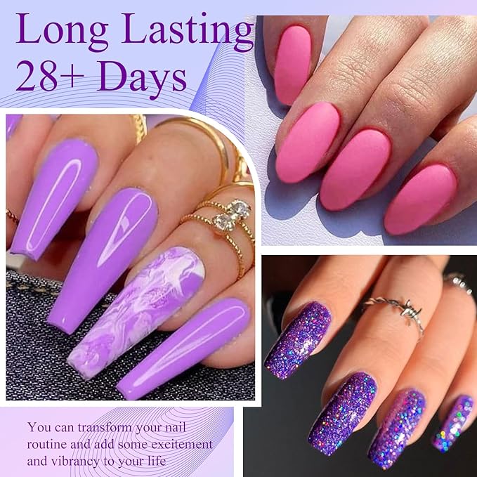 MEET ACROSS Gel Nail Polish Set,Gel Nail Kit Art Design Soak Off UV LED,Nail Art Design Gifts for Women (Set-8, 30PCS)